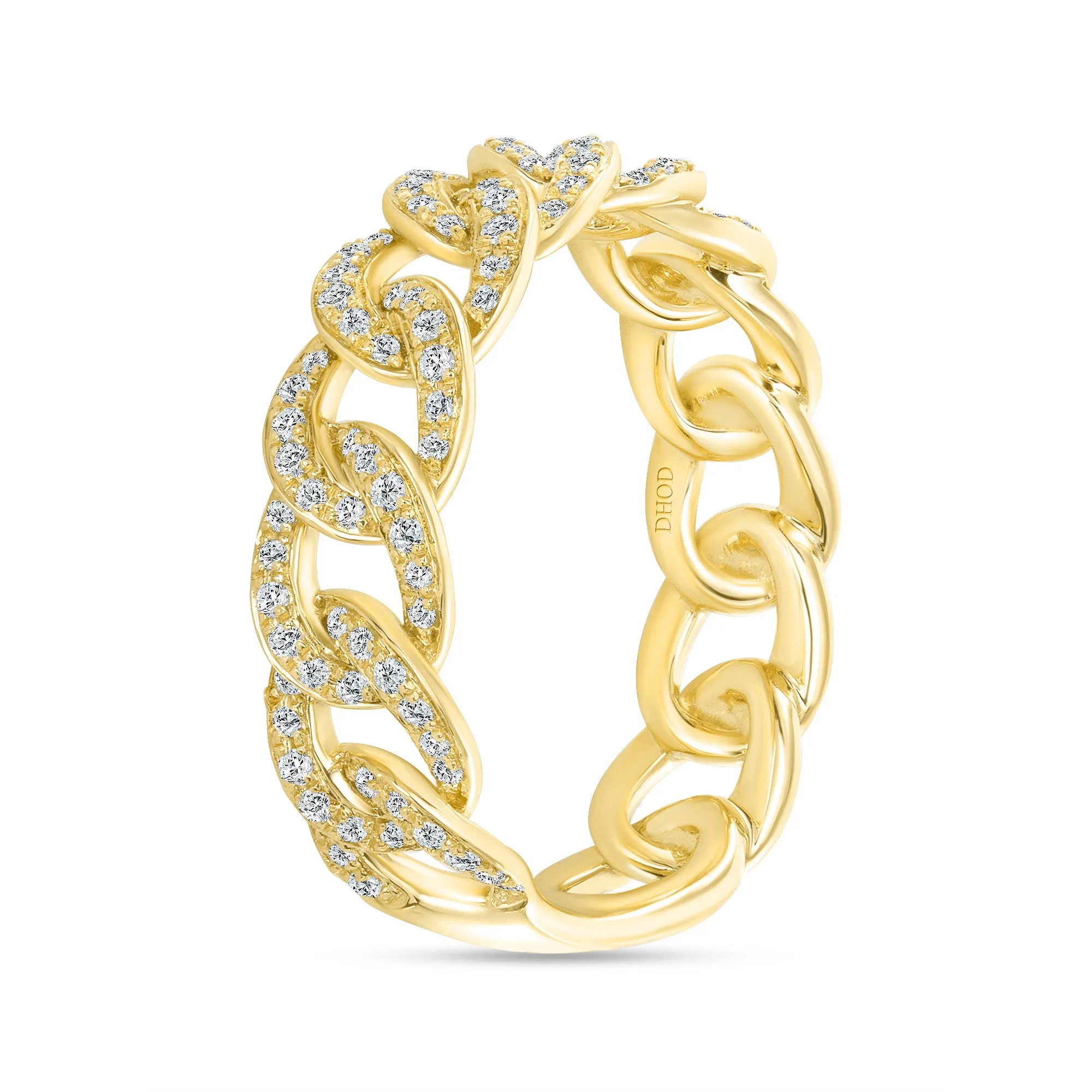 14K Gold Diamond Cuban Band