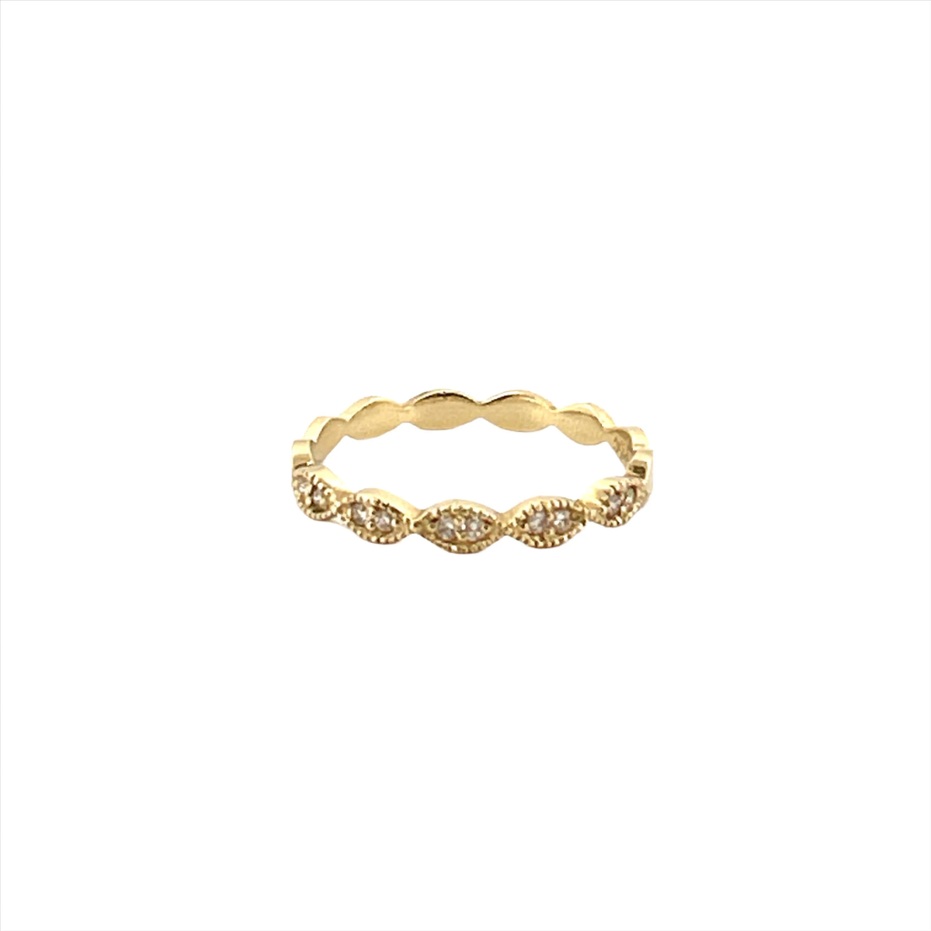 14K Gold Marquise Style Half Eternity 2MM Band