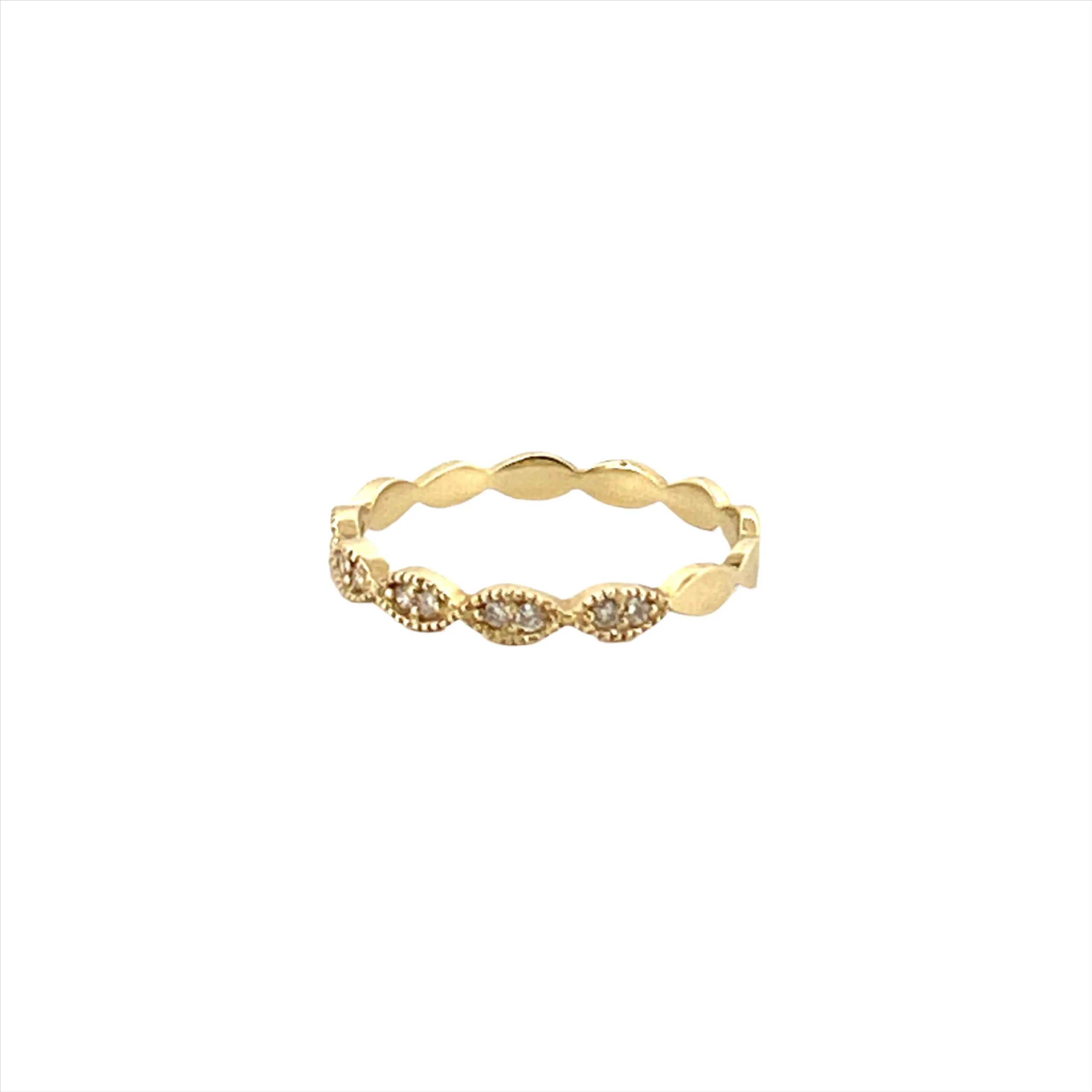 14K Gold Marquise Style Half Eternity 2MM Band