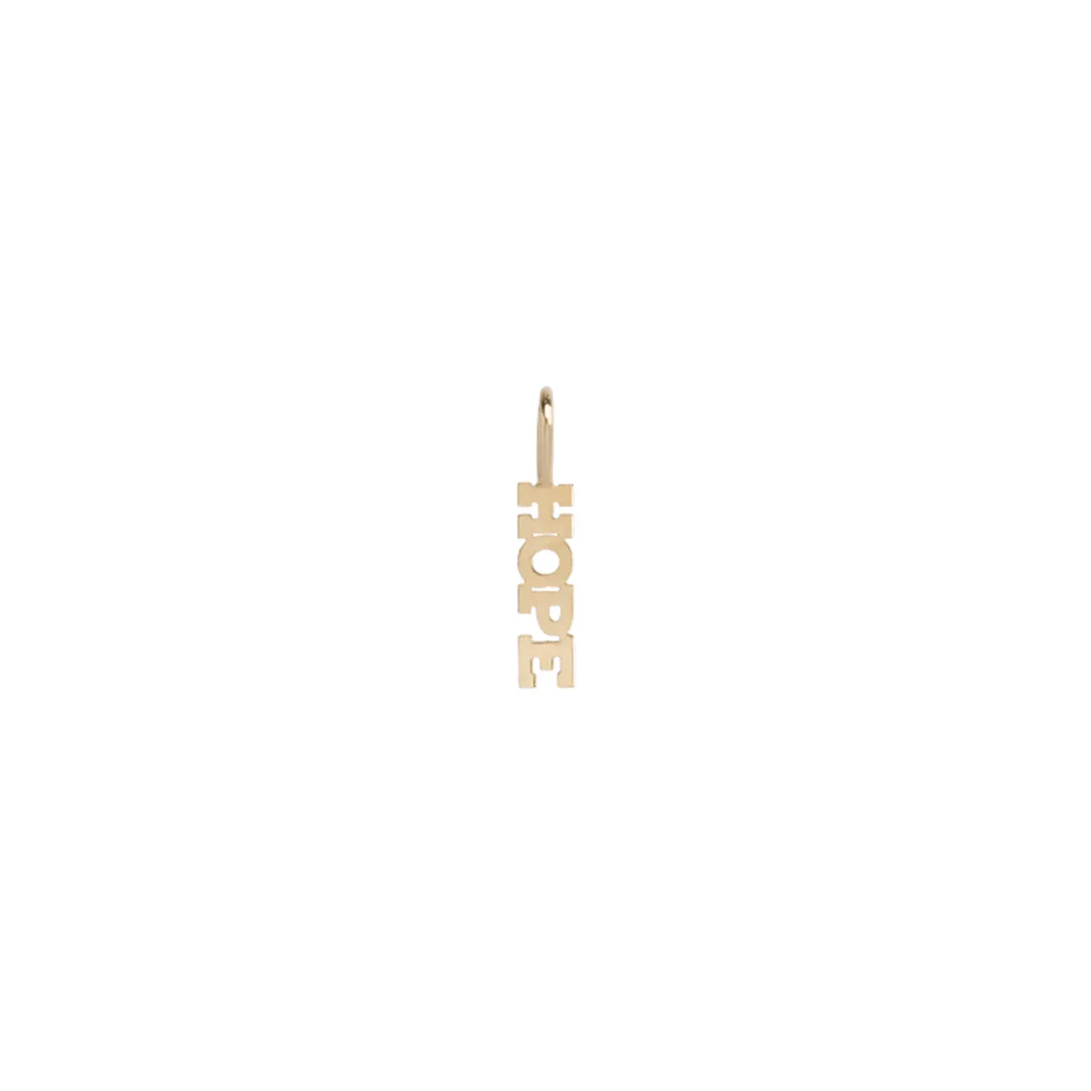 14k tiny HOPE charm pendant