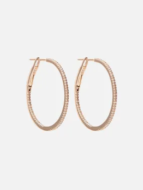 1" Pave Diamond Hoops