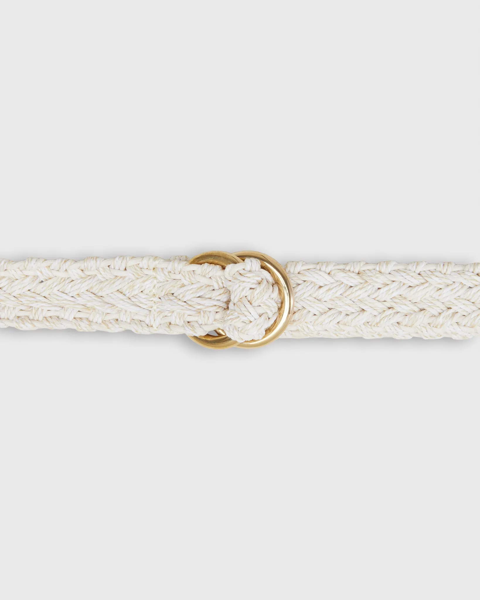 1" Woven Double O-Ring Belt in Bone Cotton