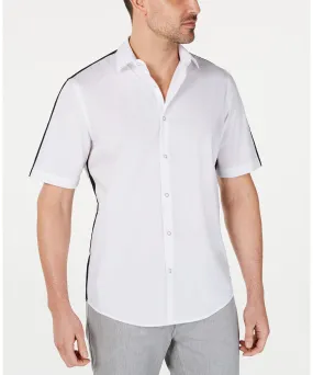 Alfani Men's David Contrast Shirt, White, XL