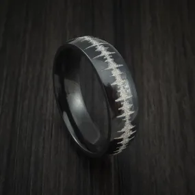 Black Titanium Custom Sound Wave Men's Ring