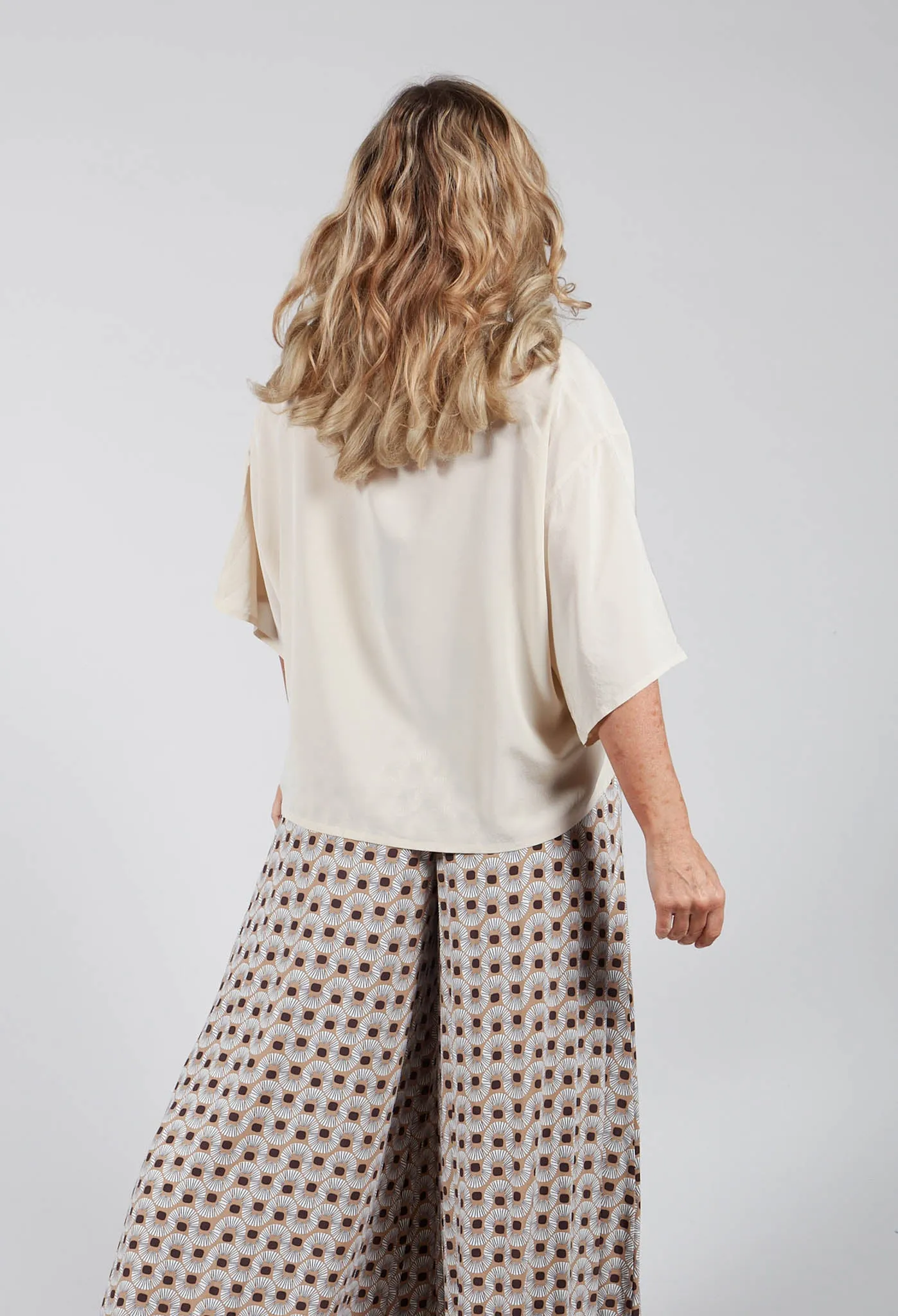 Boxy Cropped Top in Sabbia-Sand