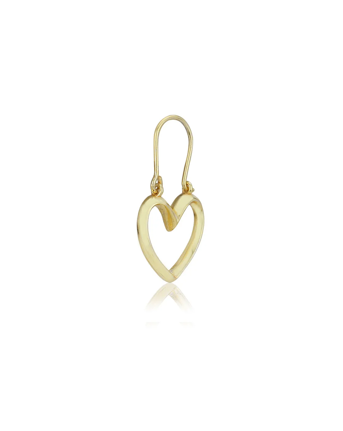 Carlton London 18Kt Gold Plated Drop Earrings With Textured Heart