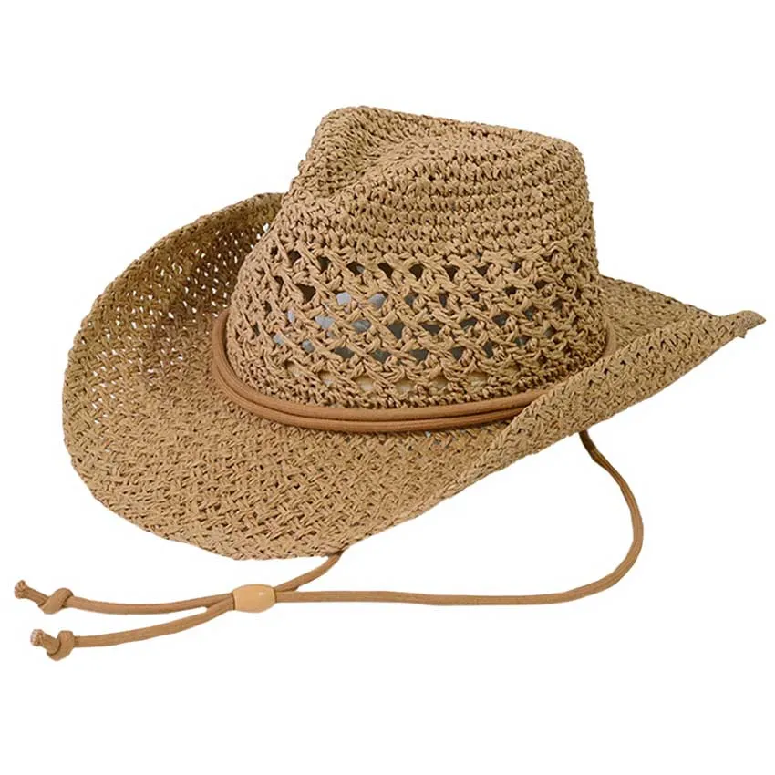 C.C Paper Straw Open Weaved Cowboy Hat