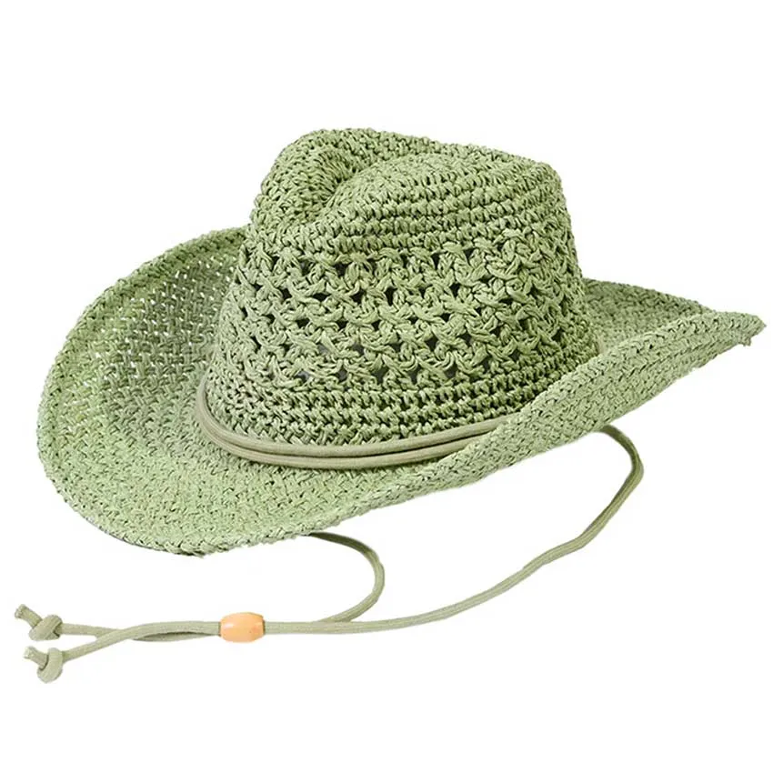 C.C Paper Straw Open Weaved Cowboy Hat