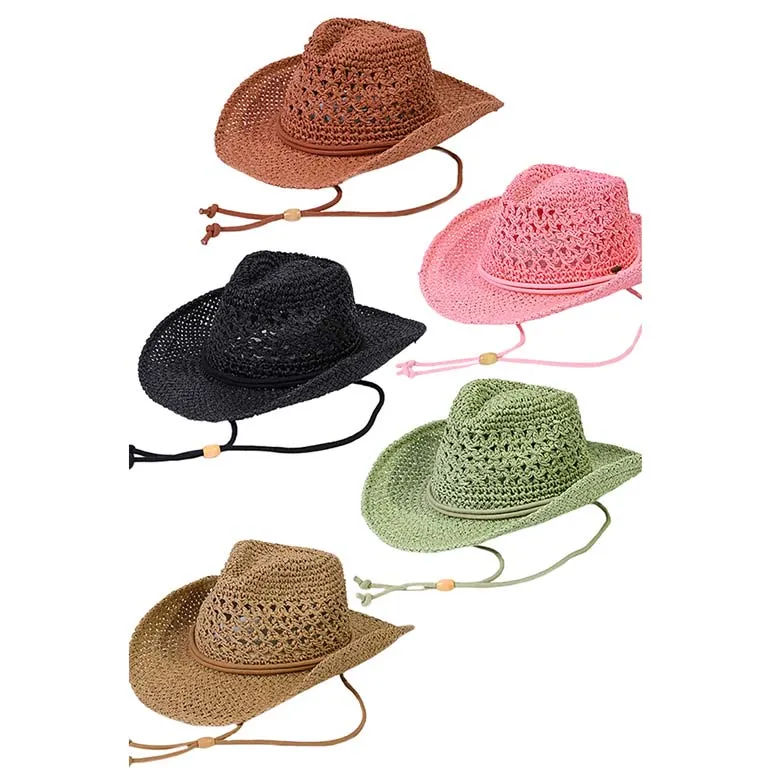 C.C Paper Straw Open Weaved Cowboy Hat