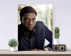 Chadwick Boseman Poster, Black Panther Canvas Rolls, Custom Canvas, Home decor, Wall Hanging, Hollywood Actor Chadwick Boseman Poster