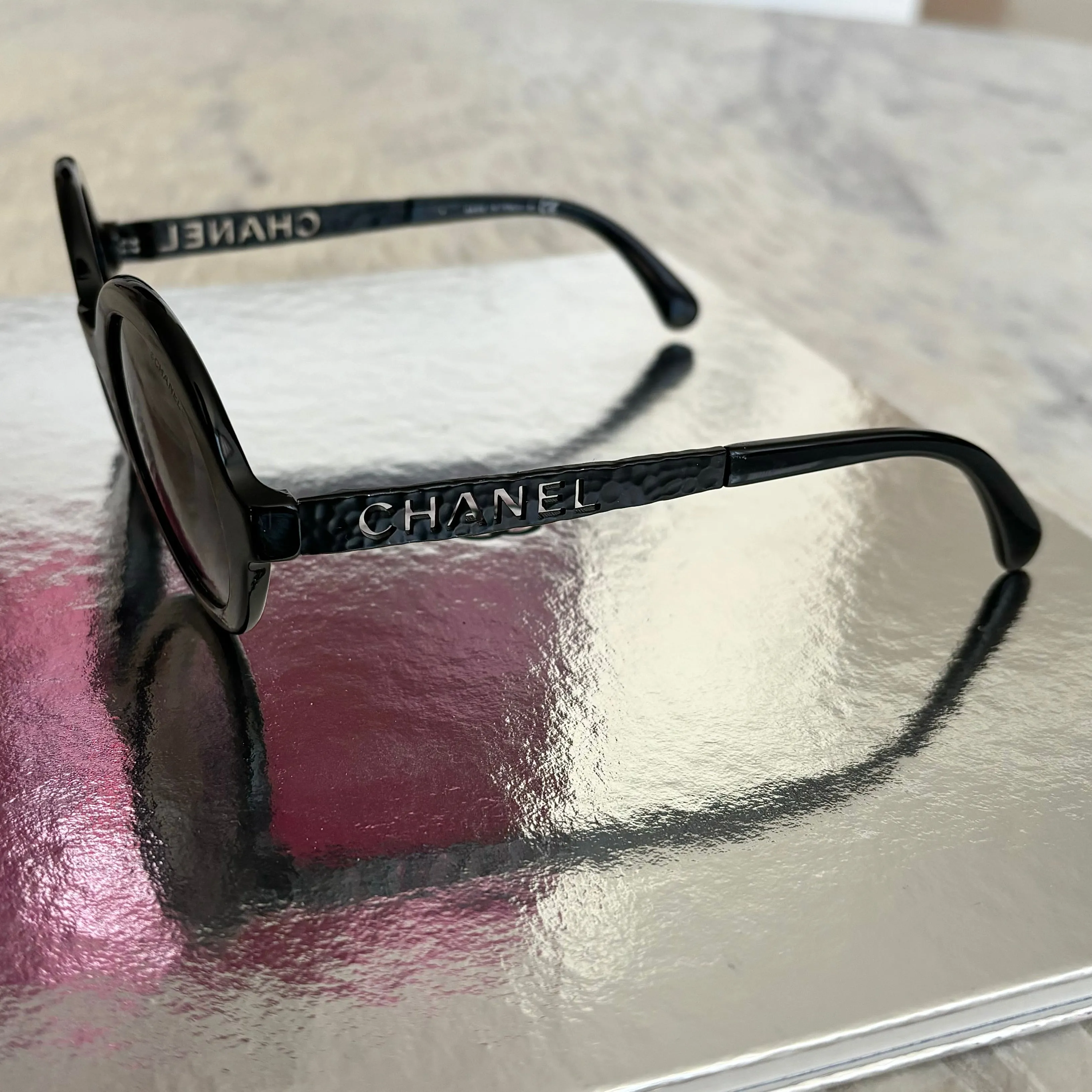 Chanel CHANEL Round Metal Sunglasses