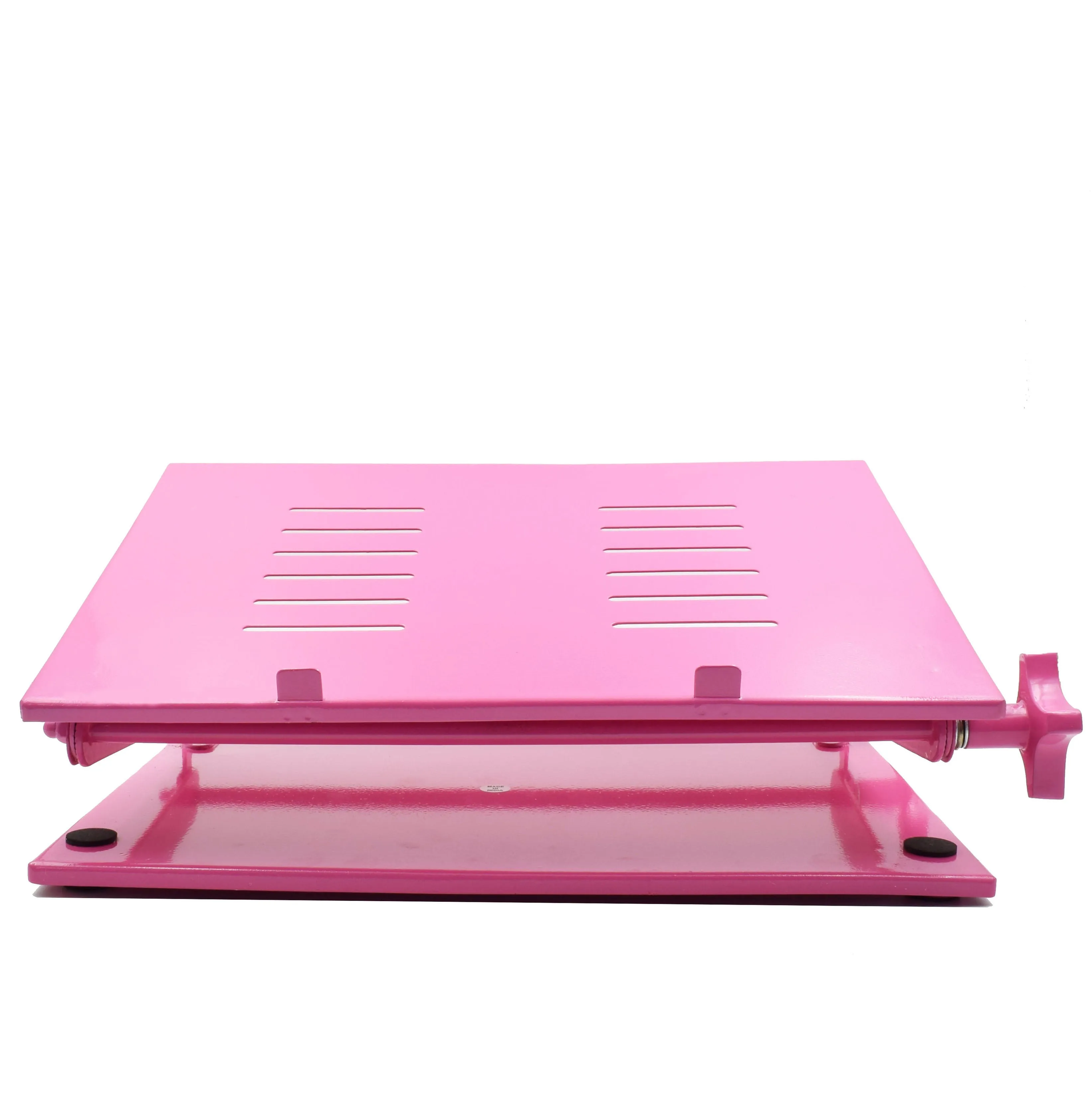 Crinds Pure Metal Laptop Stand for Table (Pink)