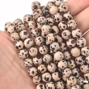 Dalmatian Jasper, 8mm Faceted Round Gemstone Beads, full strand, gem0832