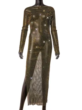 DARK GOLD DIAMOND DRESS