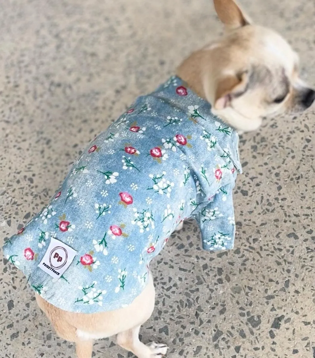 Dog Cotton Denim Shirt for Chihuahua and small breeds