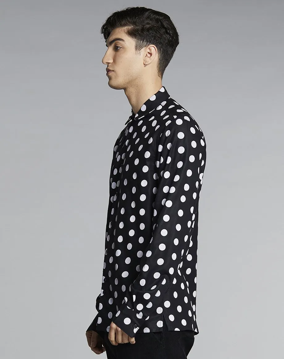 FRESCO PRINT MENS SHIRT | BLACK