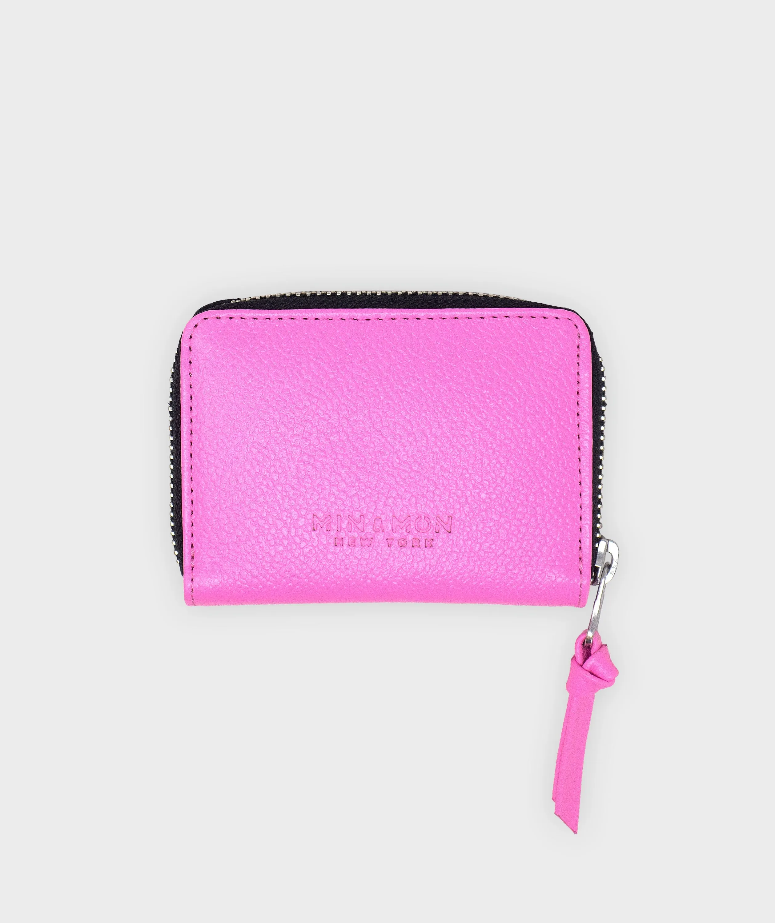 Frodo Bubblegum Pink Leather Zip Around Wallet - Eyes Embroidery