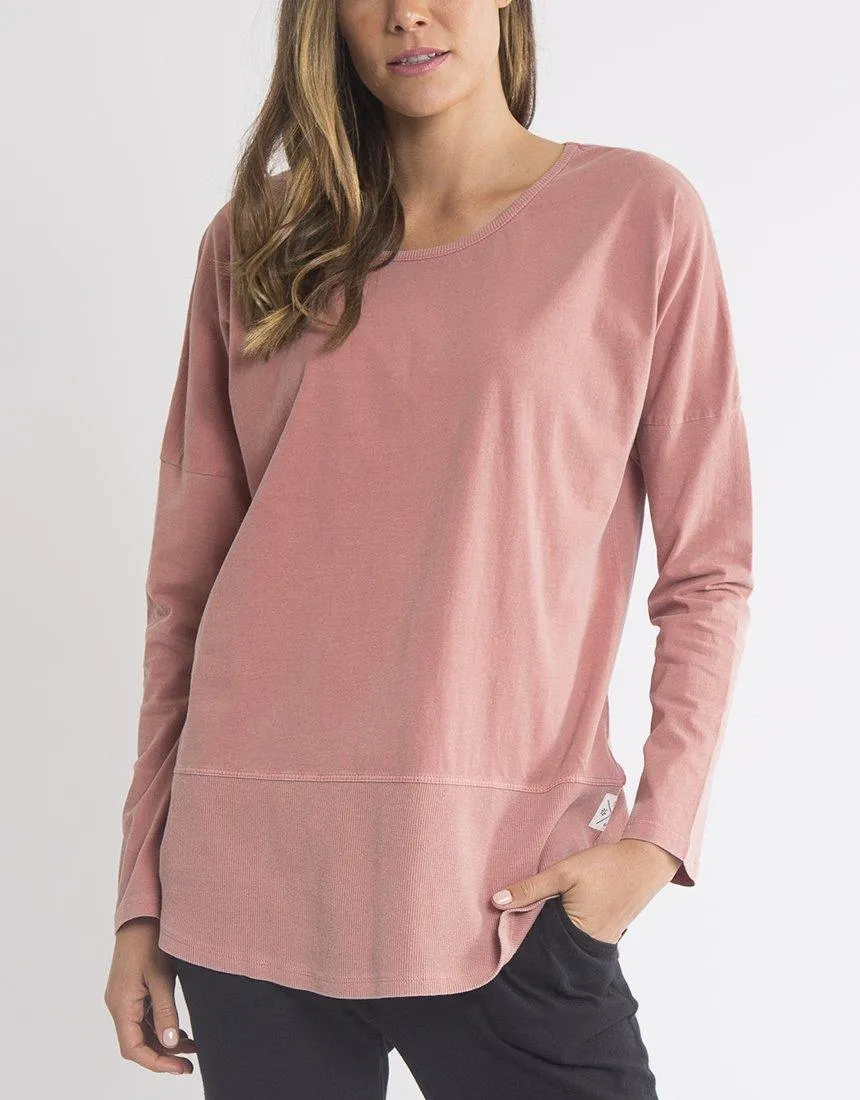 Fundamental Rib Long Sleeve Tee - Dusty Pink