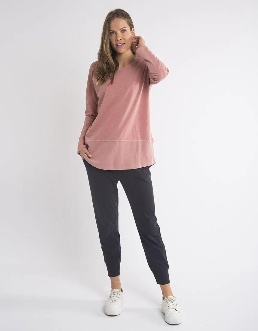 Fundamental Rib Long Sleeve Tee - Dusty Pink