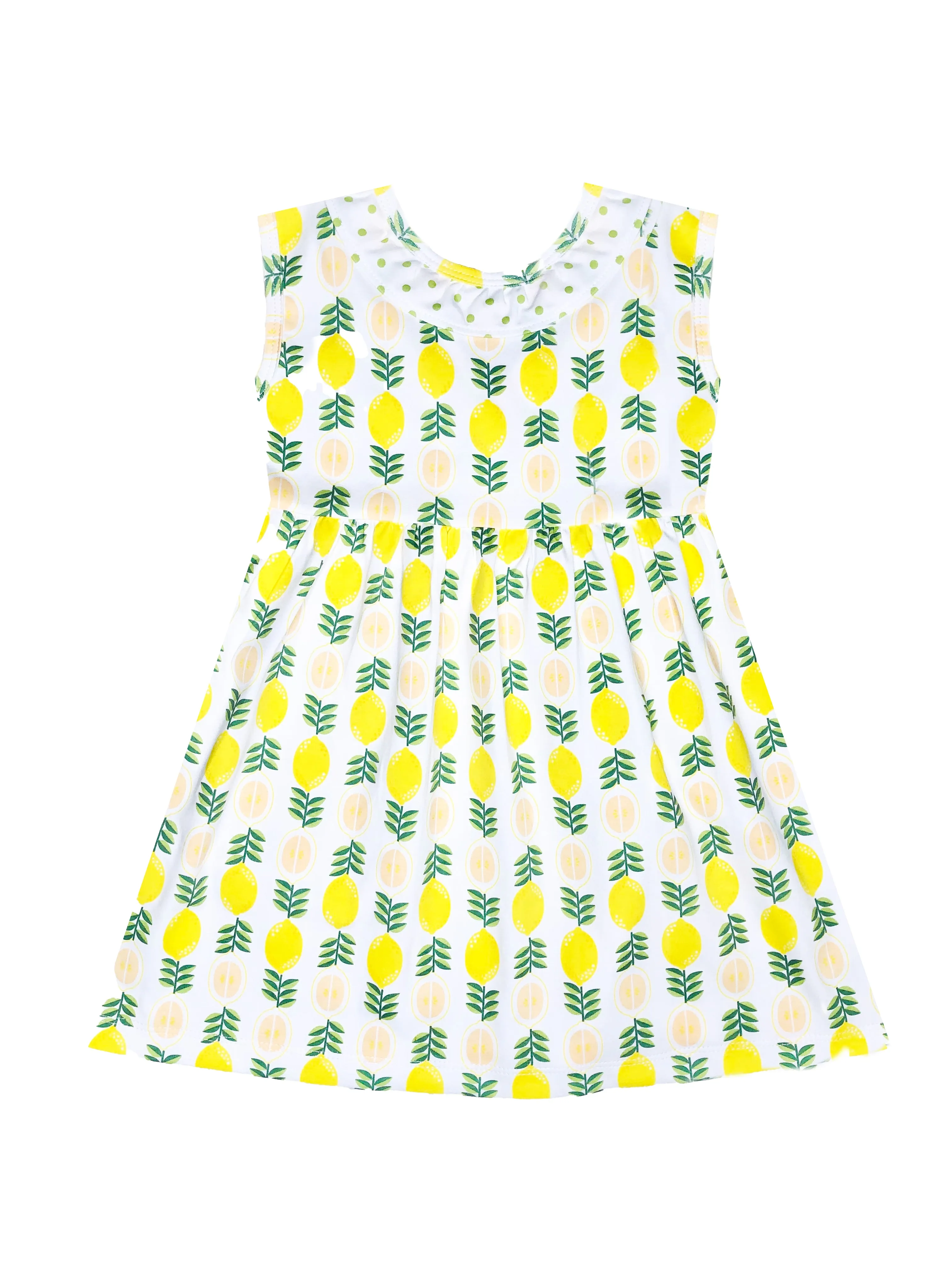 Girl's "Lemonade Stand" pima print dress