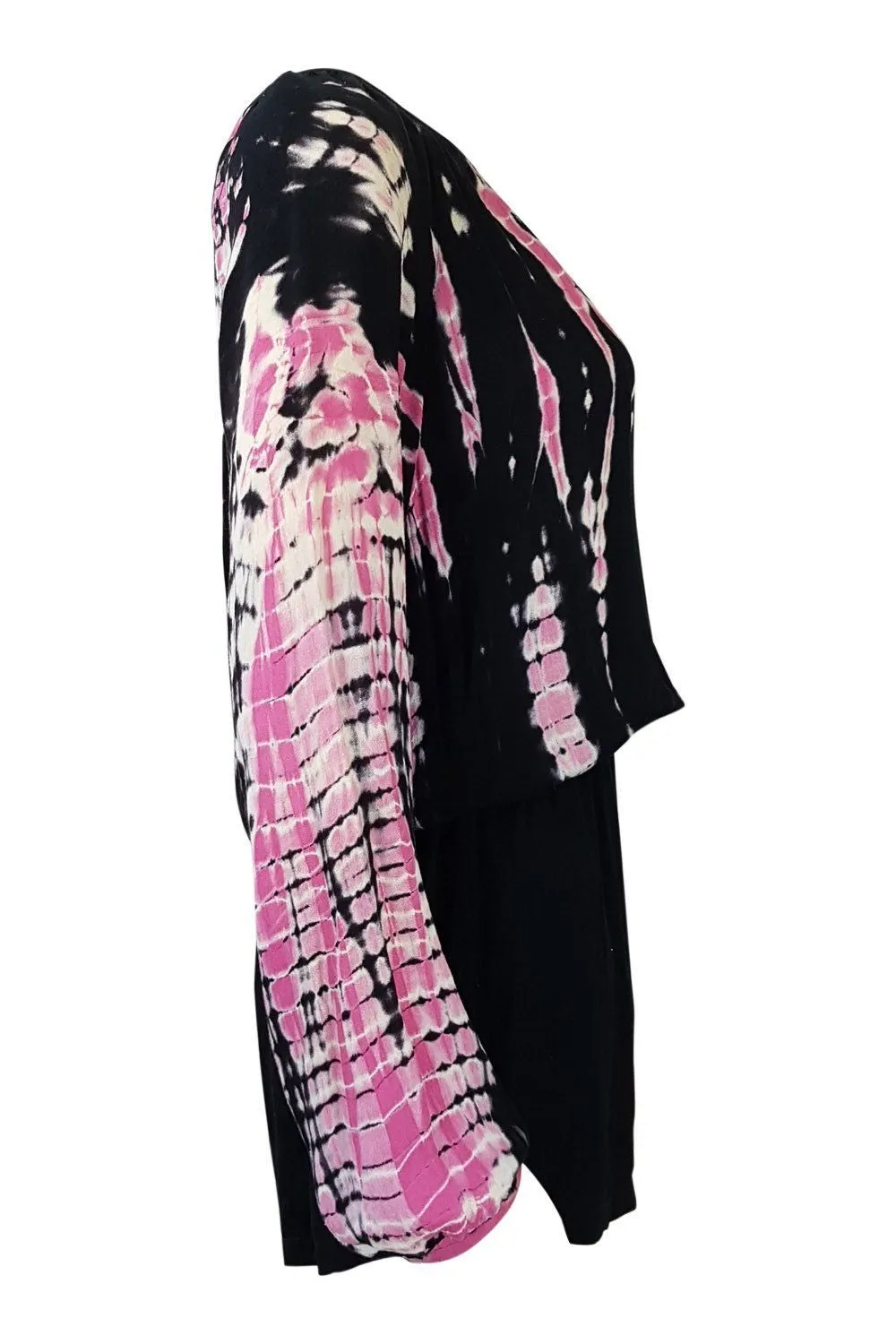 GYPSY GLOBAL VILLAGE Tie Dye Black Pink Playsuit (S)