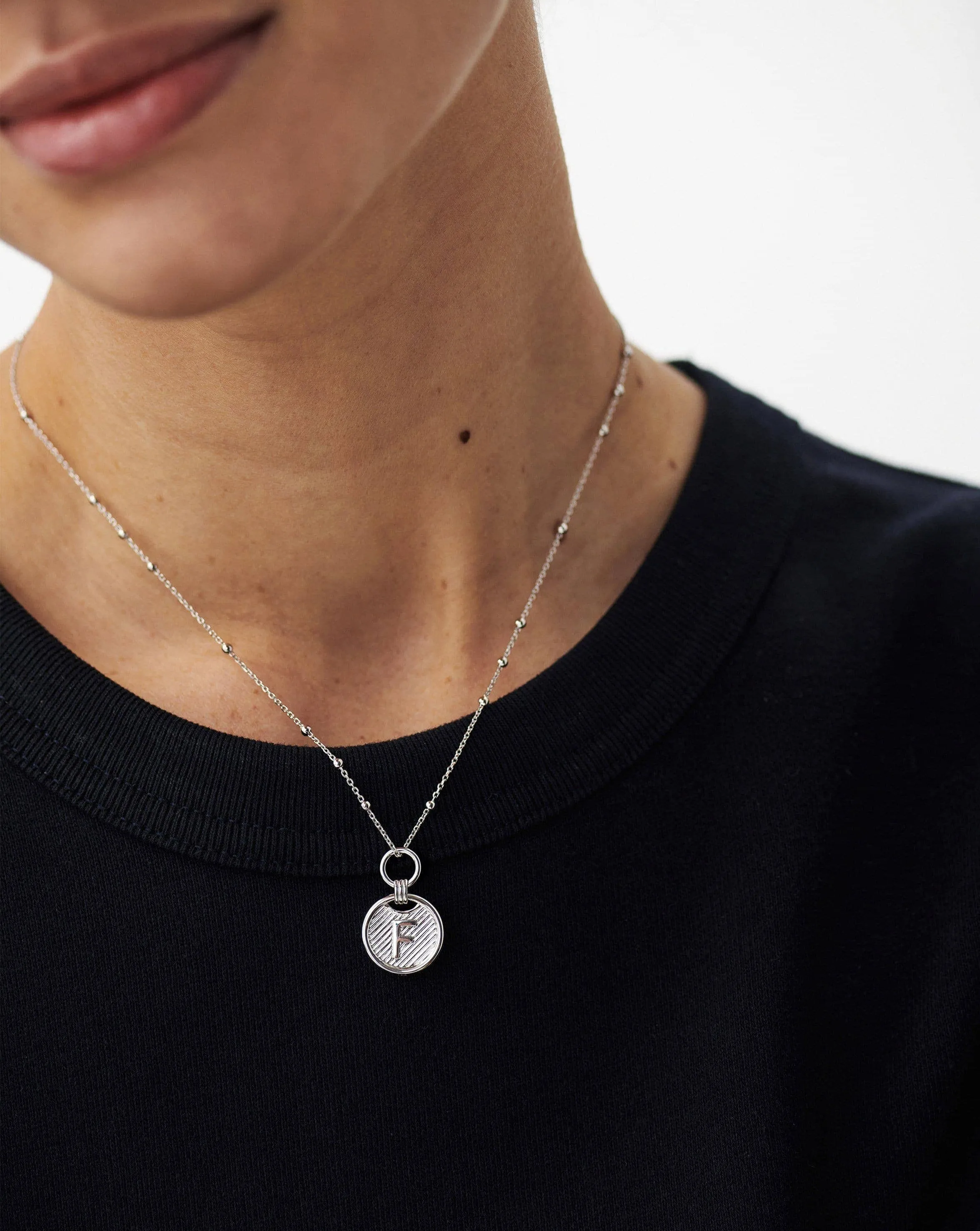 Initial Pendant Necklace - Initial Y | Sterling Silver