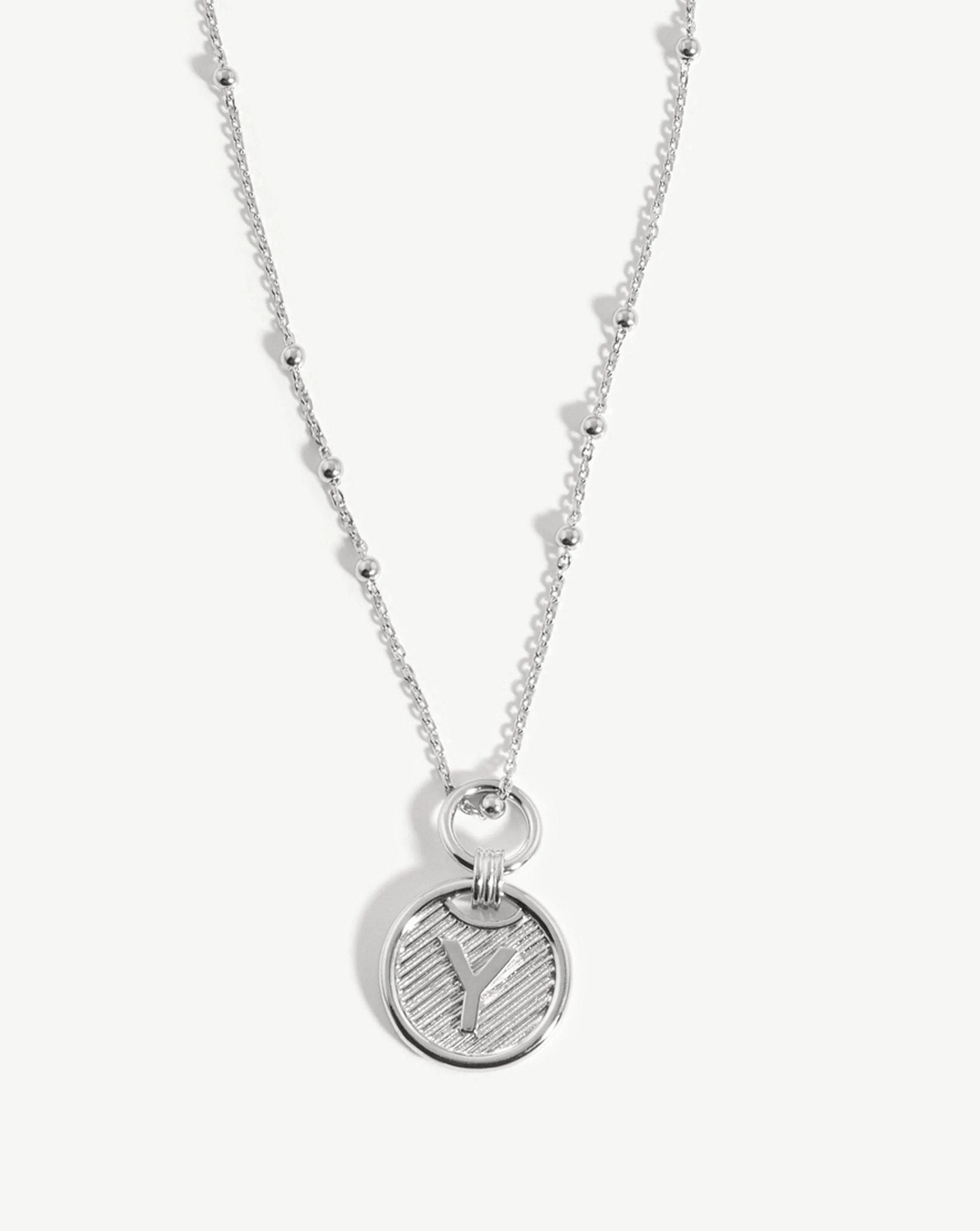 Initial Pendant Necklace - Initial Y | Sterling Silver