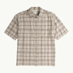 Ivan Relaxed Textured Check SS Shirt - Oatmeal