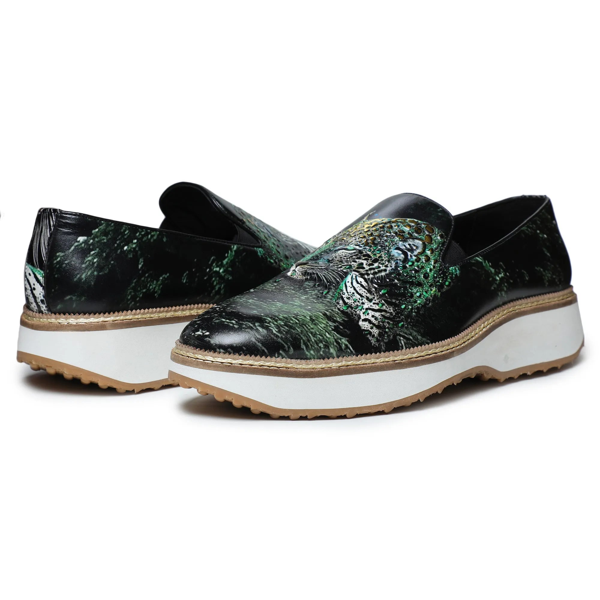 Jaguar Designer Print Sneakers- Green