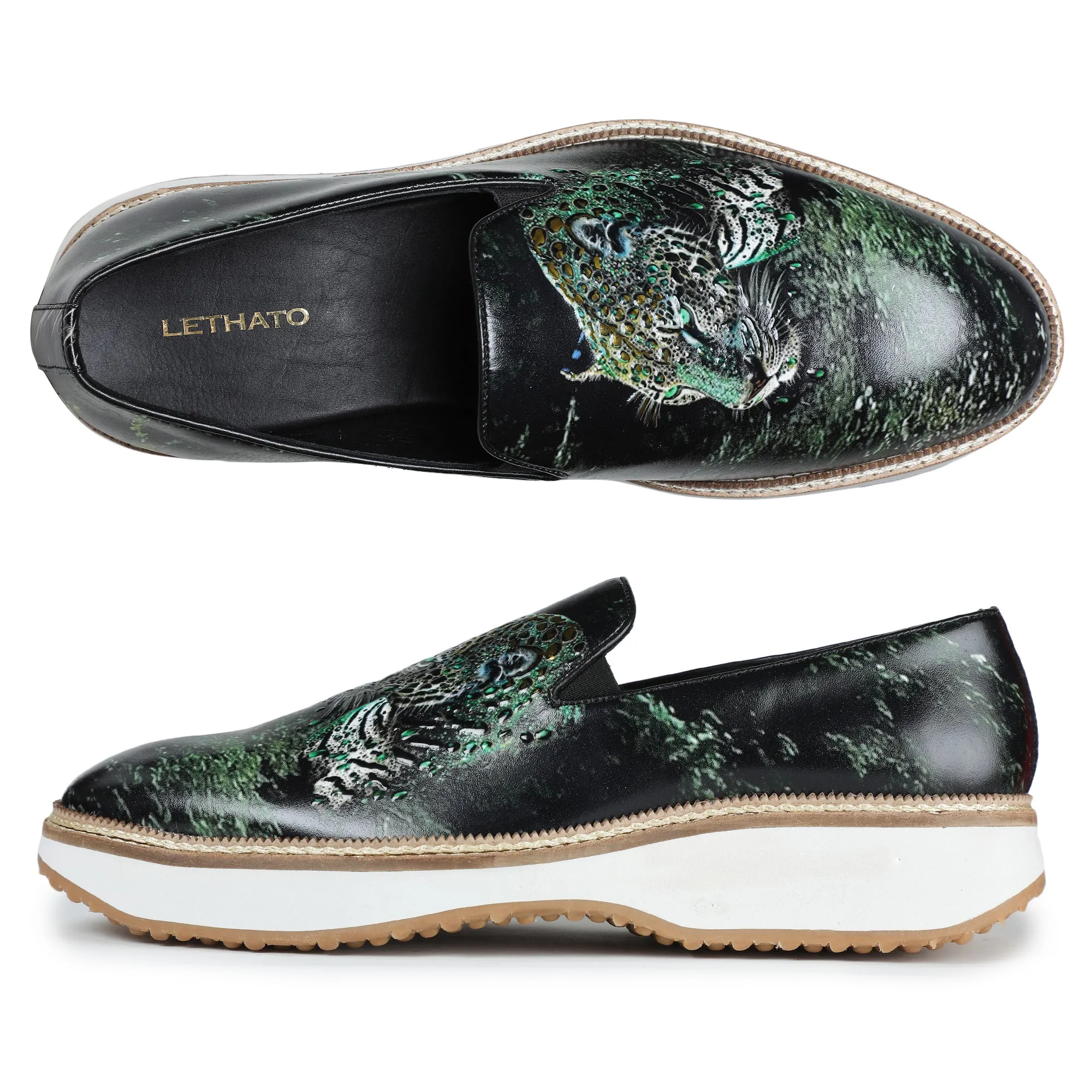 Jaguar Designer Print Sneakers- Green