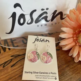 Josan SSW Pink & Green Circle Earrings