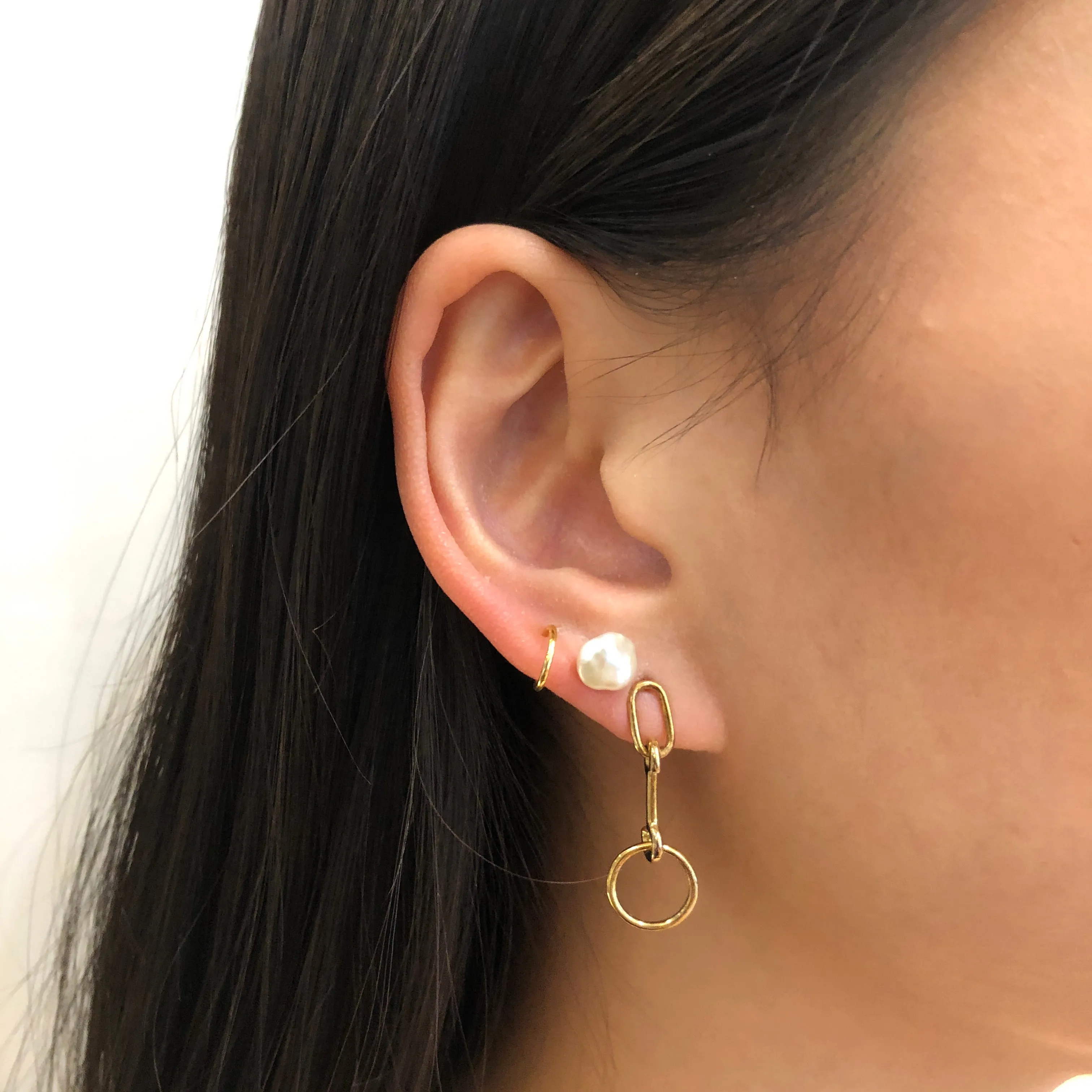 Knight Earring, Matte Gold