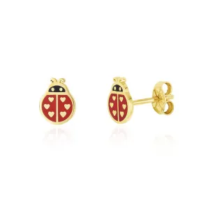 Ladybug Enamel Stud Earrings