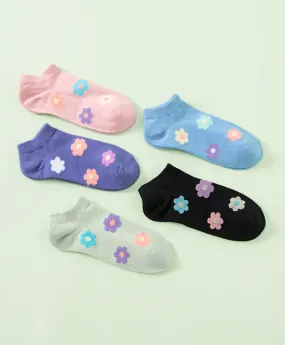 Let's Cozy Up! Floral 5-Pack Ankle Socks