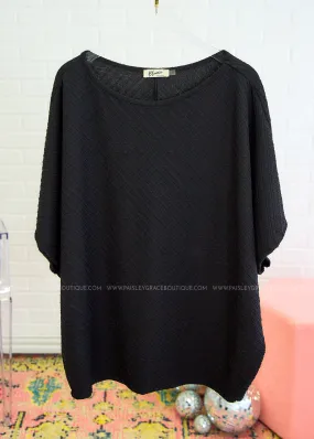 Natasha Textured Top - Black