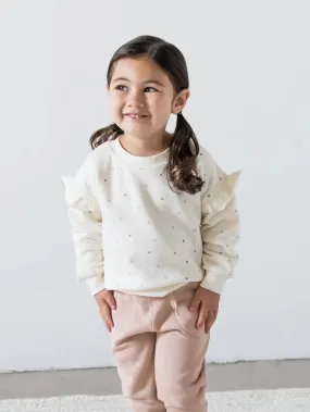 Polka Dot Ruffle Sweatshirt