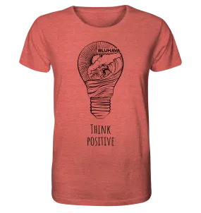 "Think Positive Surfer" - Herren Premium Organic Shirt (meliert)