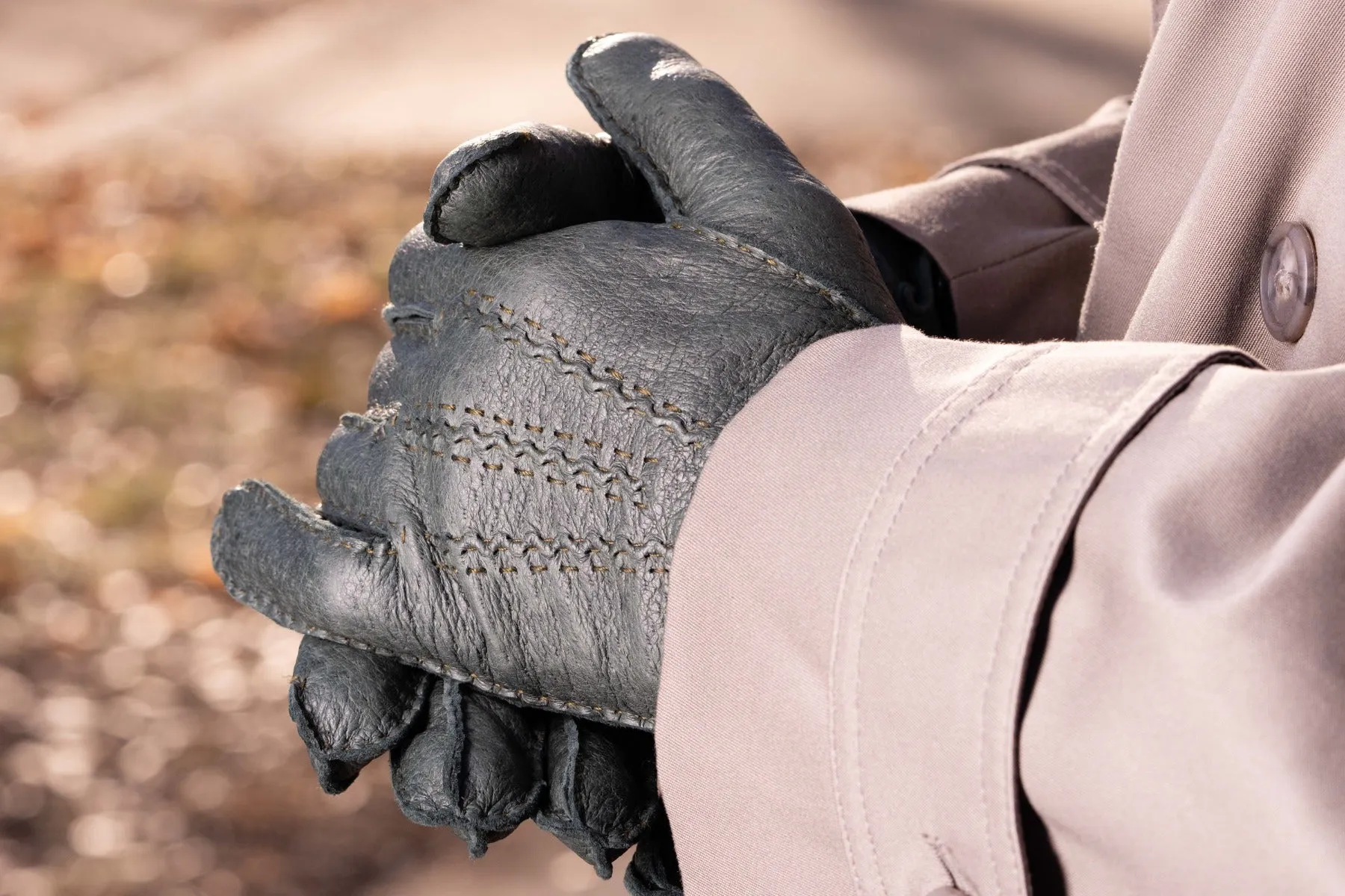 Racing Green Unlined Peccary Gloves