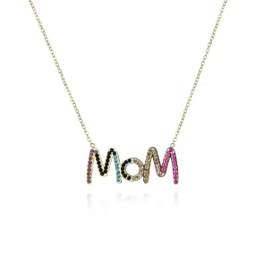 Siciry-Color Diamond Mom Necklace