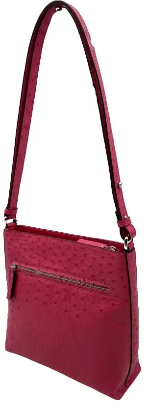 Via Veneta Vera Ostrich Quill Leather Handbag | Pink