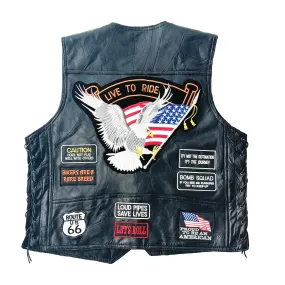 Vintage Buffalo Leather "Live to Ride" Biker Vest