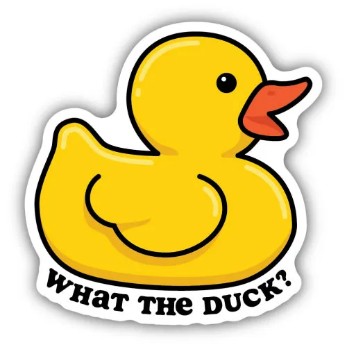 What The Duck Yellow Rubber Duckie Waterproof High Quality Vinyl Sticker