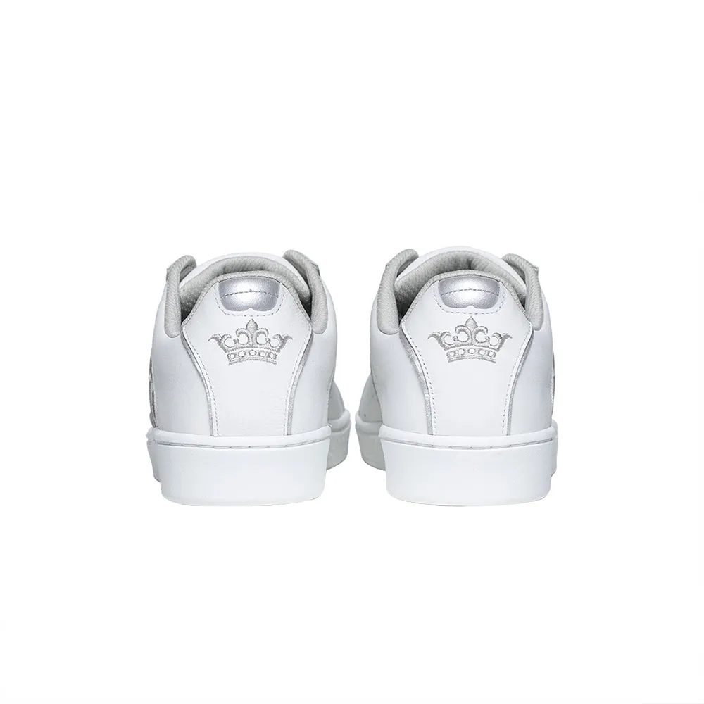 Women's Icon Genesis White Silver Logo Leather Sneakers 91902-008